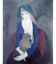 「犬を抱く少女」マリー・ローランサン（1883-1956）